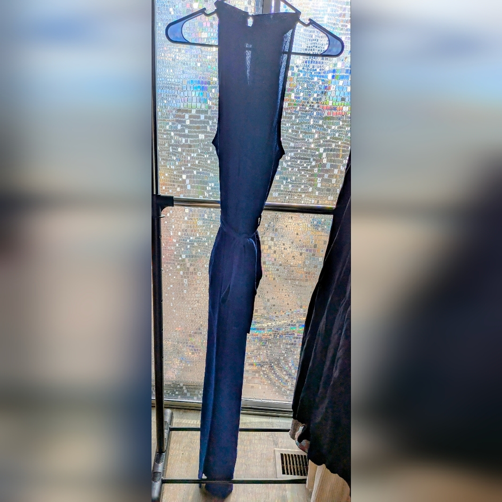 Sleeveless Wide-Leg Jumpsuit in Navy